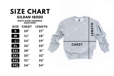 gildan brand sweatshirt size chart